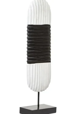 Table Top|Abstract^Statues & Sculptures Tic-Tac 60cm Black & White Wood Indoor Sculpture