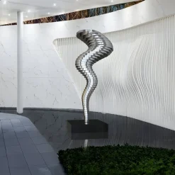 Giant|Floor Standing^Statues & Sculptures Tornado 195cm Silver Metal Garden Sculpture v2