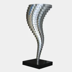 Floor Standing|Abstract^Statues & Sculptures Tornado 163cm Silver Metal Garden Sculpture v1