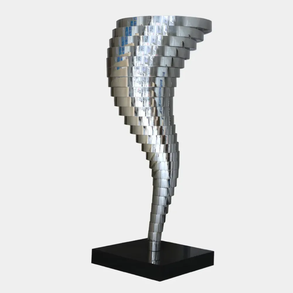 Floor Standing|Abstract^Statues & Sculptures Tornado 163cm Silver Metal Garden Sculpture v1