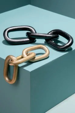 Table Top|Contemporary^Statues & Sculptures Triple Link 5cm Black Metal Indoor Sculpture