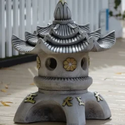 Pagodas^Statues & Sculptures Triple Top Japanese Pagoda Stone Garden Ornament