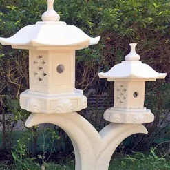 Pagodas^Statues & Sculptures Twin Cantilever Japanese Pagoda Lantern Marble Garden Ornament