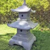 Pagodas^Statues & Sculptures Two Tier Japanese Pagoda Lantern Granite Garden Ornament