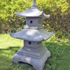 Pagodas^Statues & Sculptures Two Tier Japanese Pagoda Lantern Granite Garden Ornament