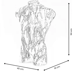 Figurative|Table Top^Statues & Sculptures Valiant Torso 50cm Multicolour Resin Indoor Sculpture
