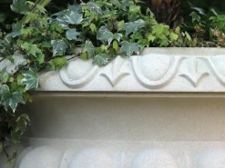 Large|Round^Statues & Sculptures Victorian Tazza Stone Garden Planter on Pedestal