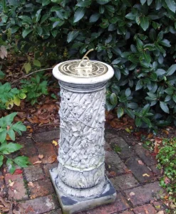 Garden Sundials^Statues & Sculptures Vine Brass Stone Garden Sun Dial