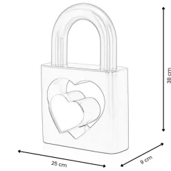 Table Top|Contemporary^Statues & Sculptures Wealth Padlock 38cm Gold Resin Indoor Sculpture