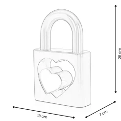 Table Top|Contemporary^Statues & Sculptures Wealth Padlock 28cm Gold Resin Indoor Sculpture