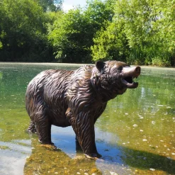 Wildlife^Statues & Sculptures Wild Bear Cub Bronze Metal Garden Statue