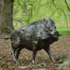 Wildlife^Statues & Sculptures Wild Boar Life-Size Bronze Metal Garden Statue
