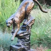 Wildlife^Statues & Sculptures Wild Cougar Bronze Metal Garden Statue