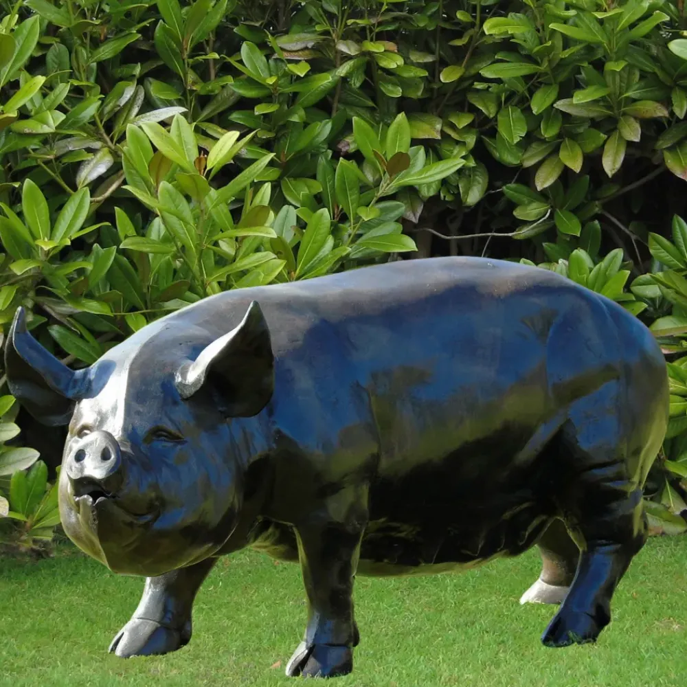 Farm^Statues & Sculptures Wild Pig Bronze Metal Garden Statue