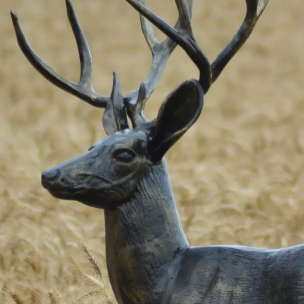Stags & Deers^Statues & Sculptures Wild Stag Life-Size 148cm Bronze Metal Garden Statue