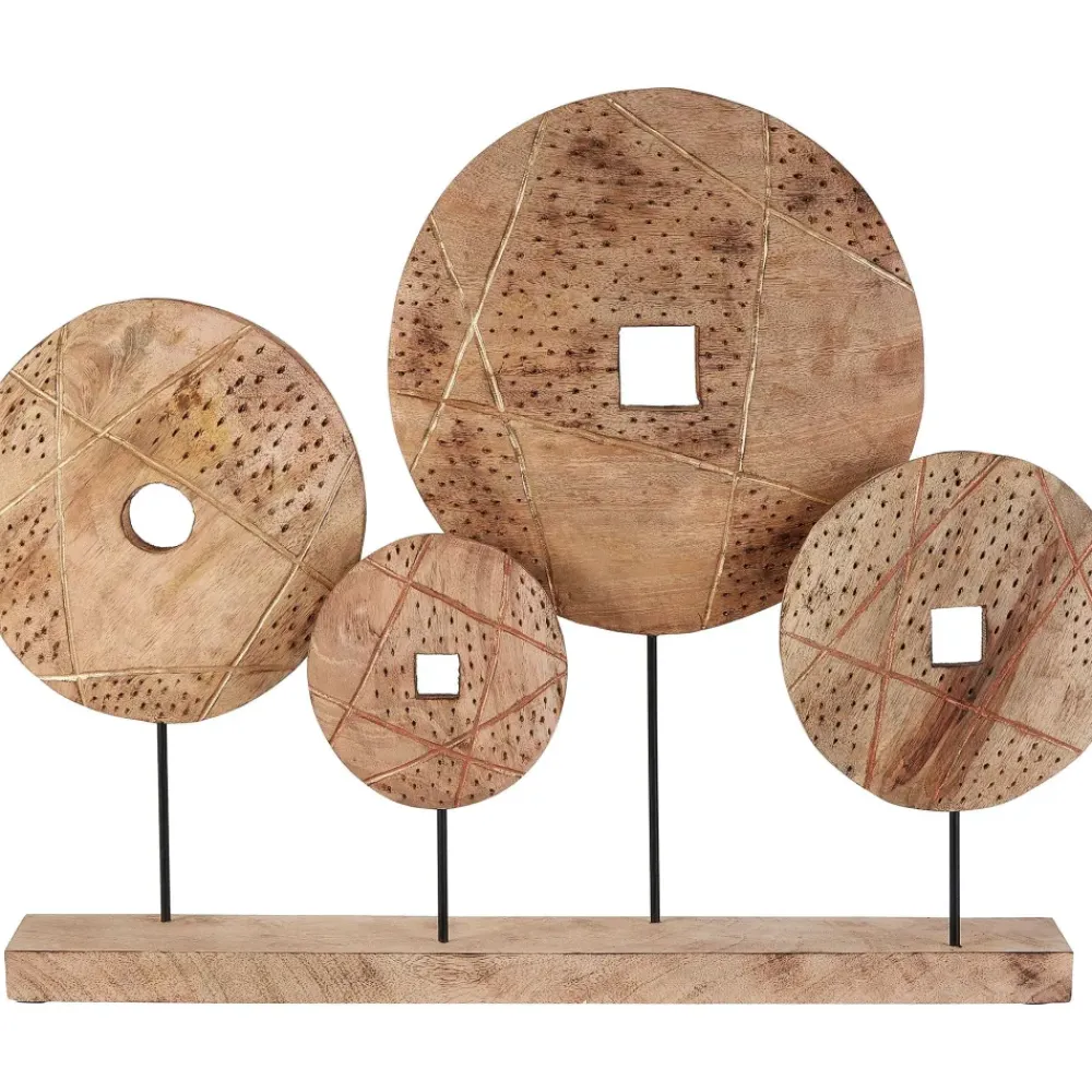 Table Top|Abstract^Statues & Sculptures Woodland Disc 52cm Wood Indoor Sculpture