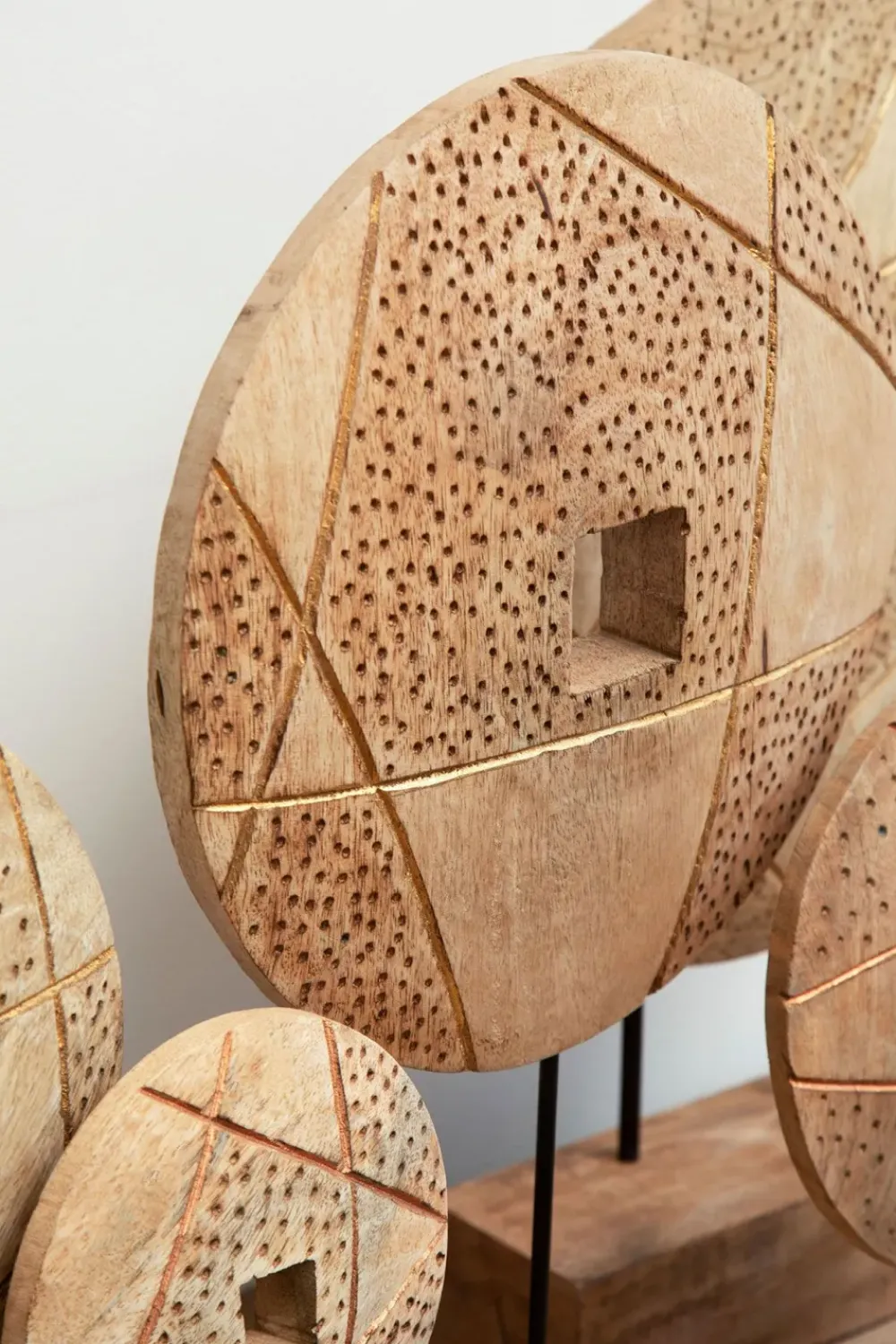 Table Top|Abstract^Statues & Sculptures Woodland Disc 52cm Wood Indoor Sculpture