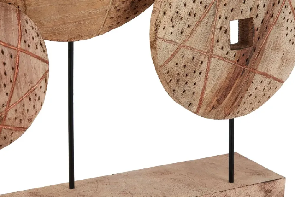 Table Top|Abstract^Statues & Sculptures Woodland Disc 52cm Wood Indoor Sculpture