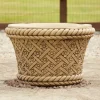 Large|Round^Statues & Sculptures Woven Plant Pot Bathstone Stone Garden Planter