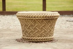 Large|Round^Statues & Sculptures Woven Plant Pot Bathstone Stone Garden Planter