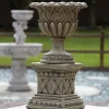 Large|Round^Statues & Sculptures Woven Stone Garden Planter on Pedestal