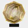 Table Top|Abstract^Statues & Sculptures Xenon Grid 70cm Gold Metal Indoor Sculpture