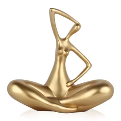 Figurative|Table Top^Statues & Sculptures Yoga Grace 25cm Gold Resin Indoor Sculpture