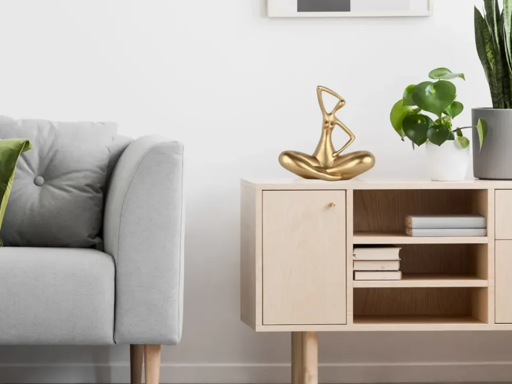 Figurative|Table Top^Statues & Sculptures Yoga Grace 25cm Gold Resin Indoor Sculpture