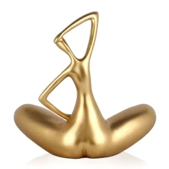 Figurative|Table Top^Statues & Sculptures Yoga Grace 25cm Gold Resin Indoor Sculpture
