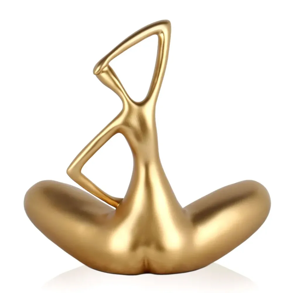 Figurative|Table Top^Statues & Sculptures Yoga Grace 25cm Gold Resin Indoor Sculpture