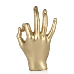 Table Top|Contemporary^Statues & Sculptures Zen Hand 27cm Gold Resin Indoor Sculpture