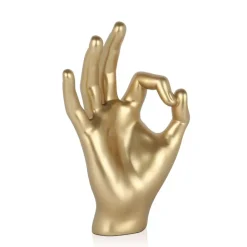 Table Top|Contemporary^Statues & Sculptures Zen Hand 27cm Gold Resin Indoor Sculpture